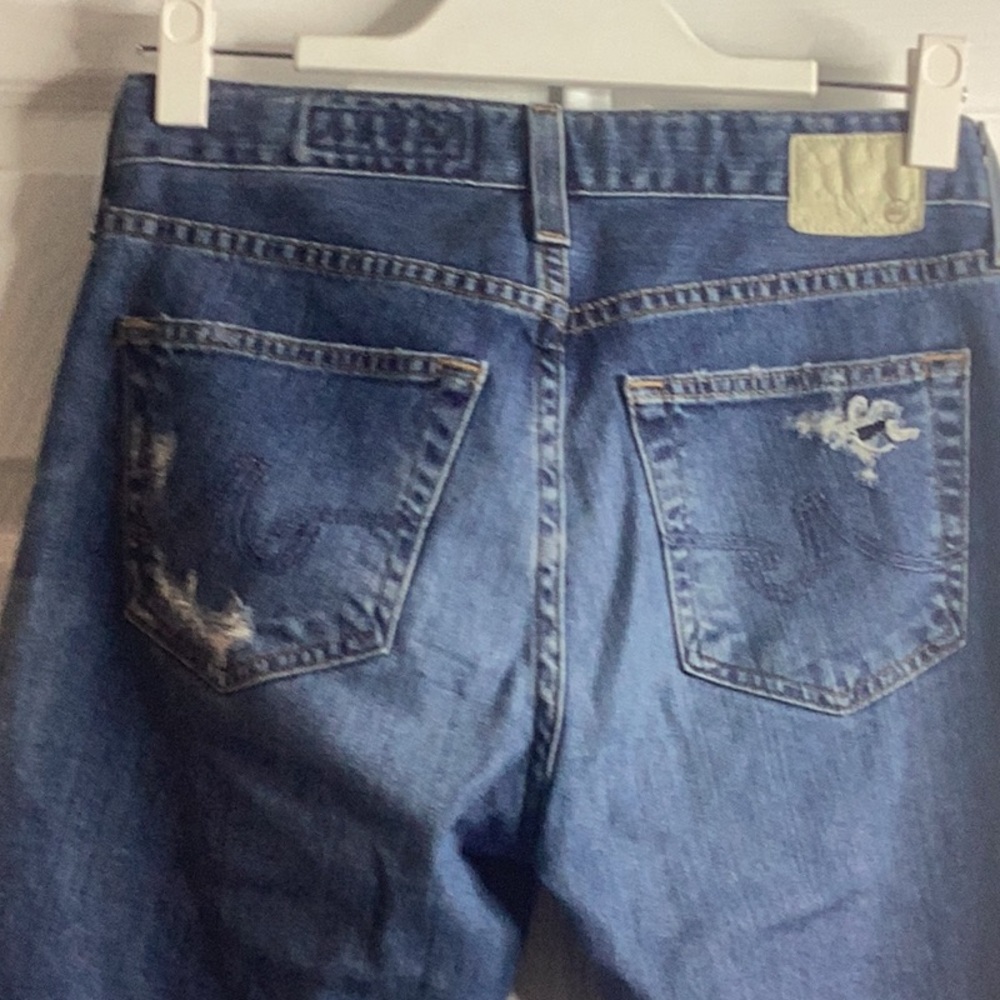 AG Adriano Goldschmied Dark Blue Ripped Jeans The Ex-Boyfriend Slim Slouchy 26R - Picture 5 of 7